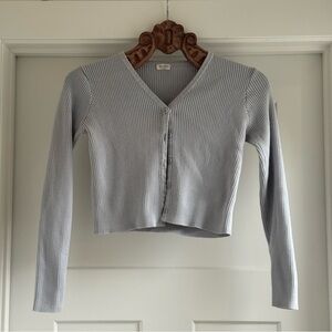 Brandy Melville Pale Blue Ribbed Cardigan